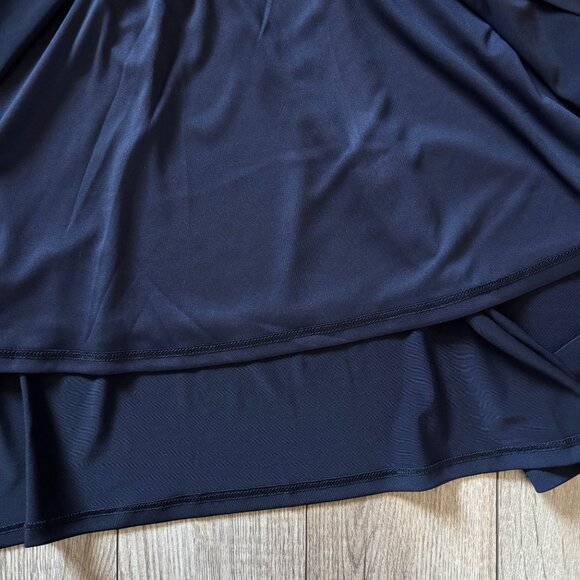 41 Hawthorn Navy Blue Faux Wrap Dress Womens Medium Scandi Minimalist Office - Picture 11 of 13